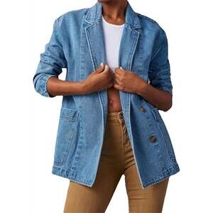 NEW ROSA CLOTHING dynever washed blazer in denim